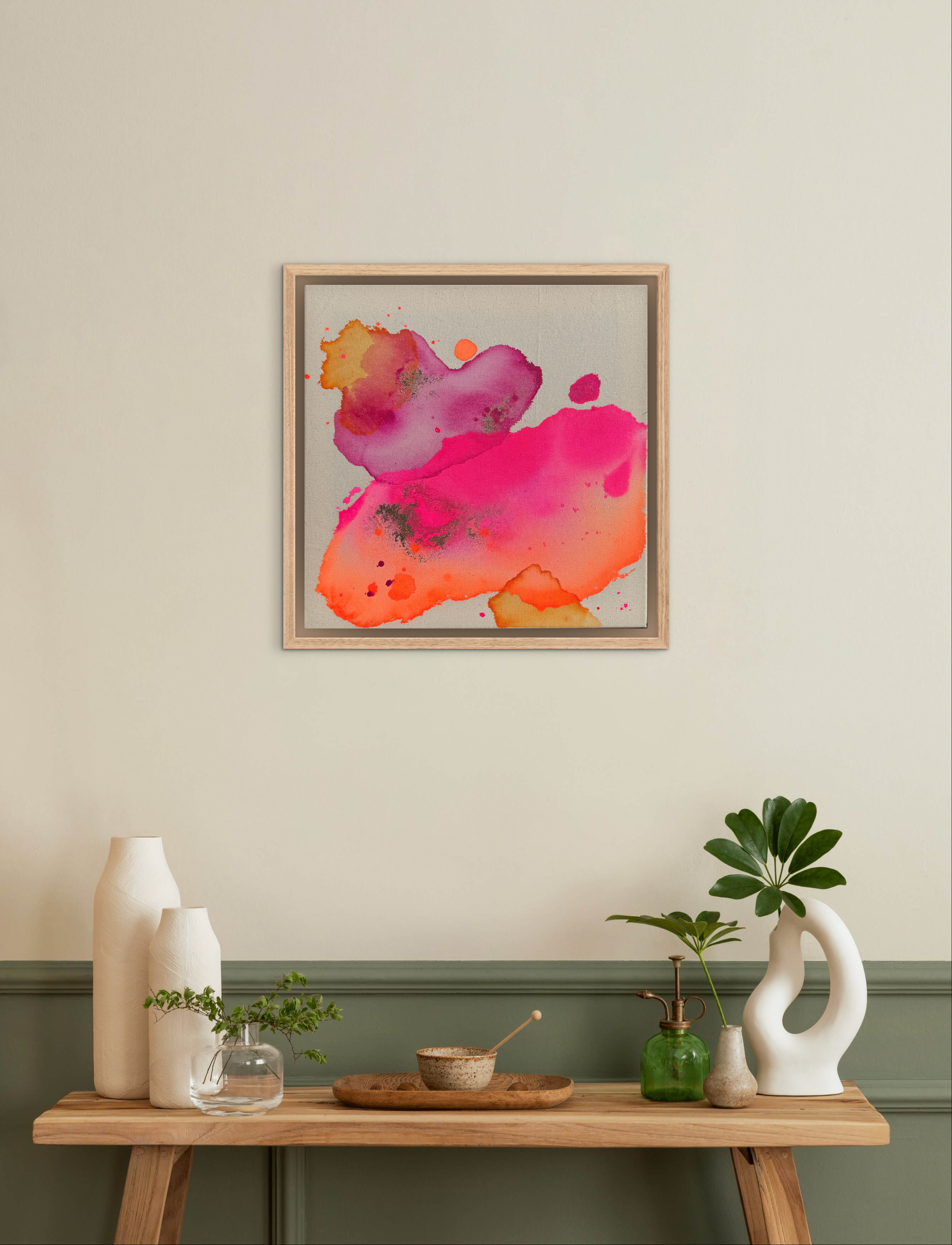 Sommervermissung, 2026, Acryl und Gold auf roher Baumwollleinwand, Ansicht 4